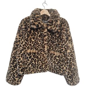Camila Coelho Faux Fur Coat – Leopard Print – Size M